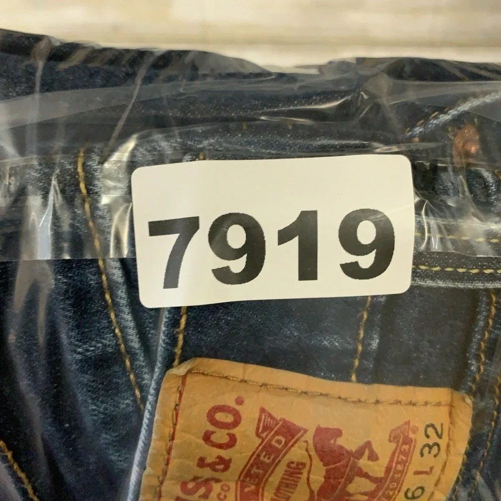 Levis 514 Jeans Men 36x32 (Fits 35x31) Blue Stretch Straight Leg Dark Wash Denim